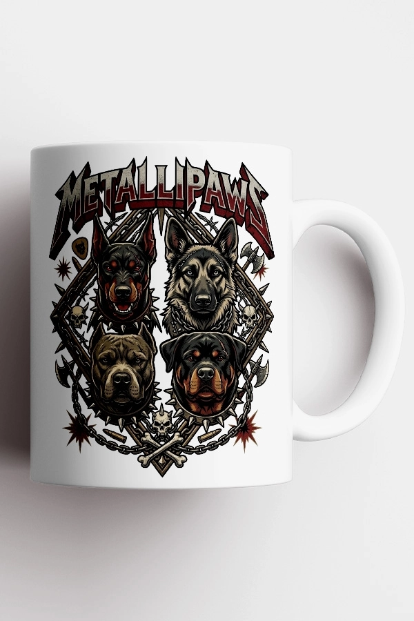 Metallica - Metallipaws Köpek Metal Tasarım Kupa - Versiyon 2