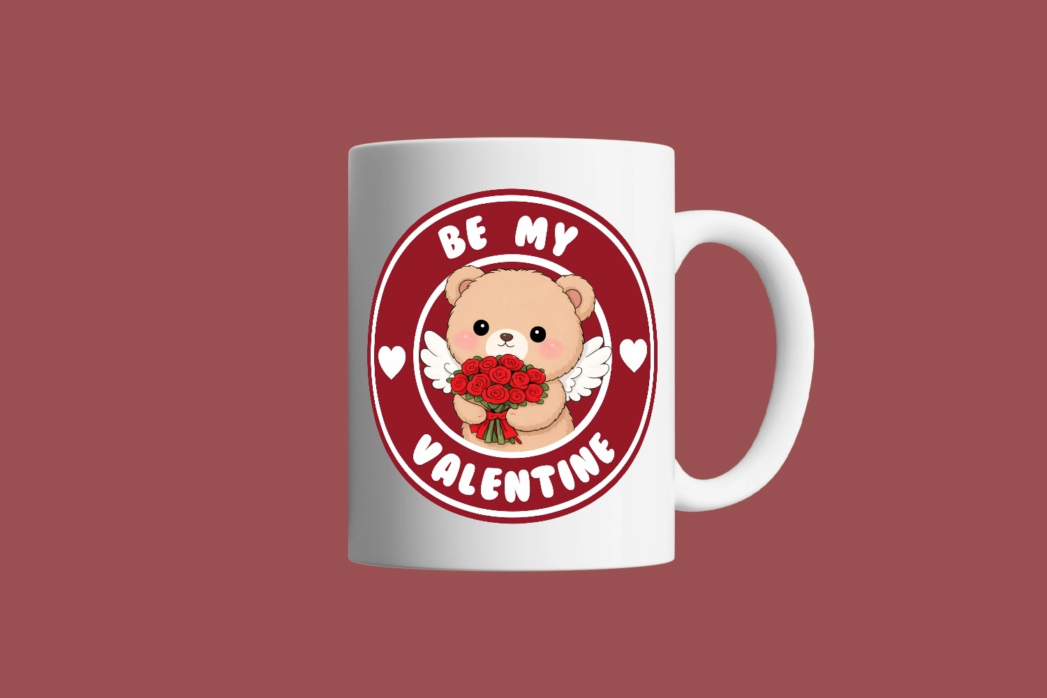 Be My Valentine – Ayıcık  Sevgililer Günü Özel Tasarım Kupa