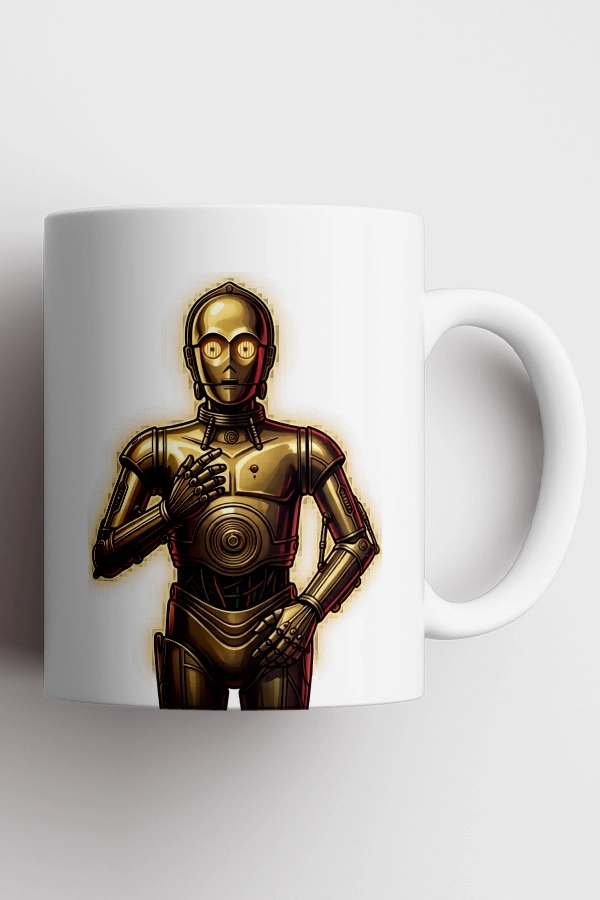 Star Wars C-3PO Altın Protokol Droidi Fan Art Kupa