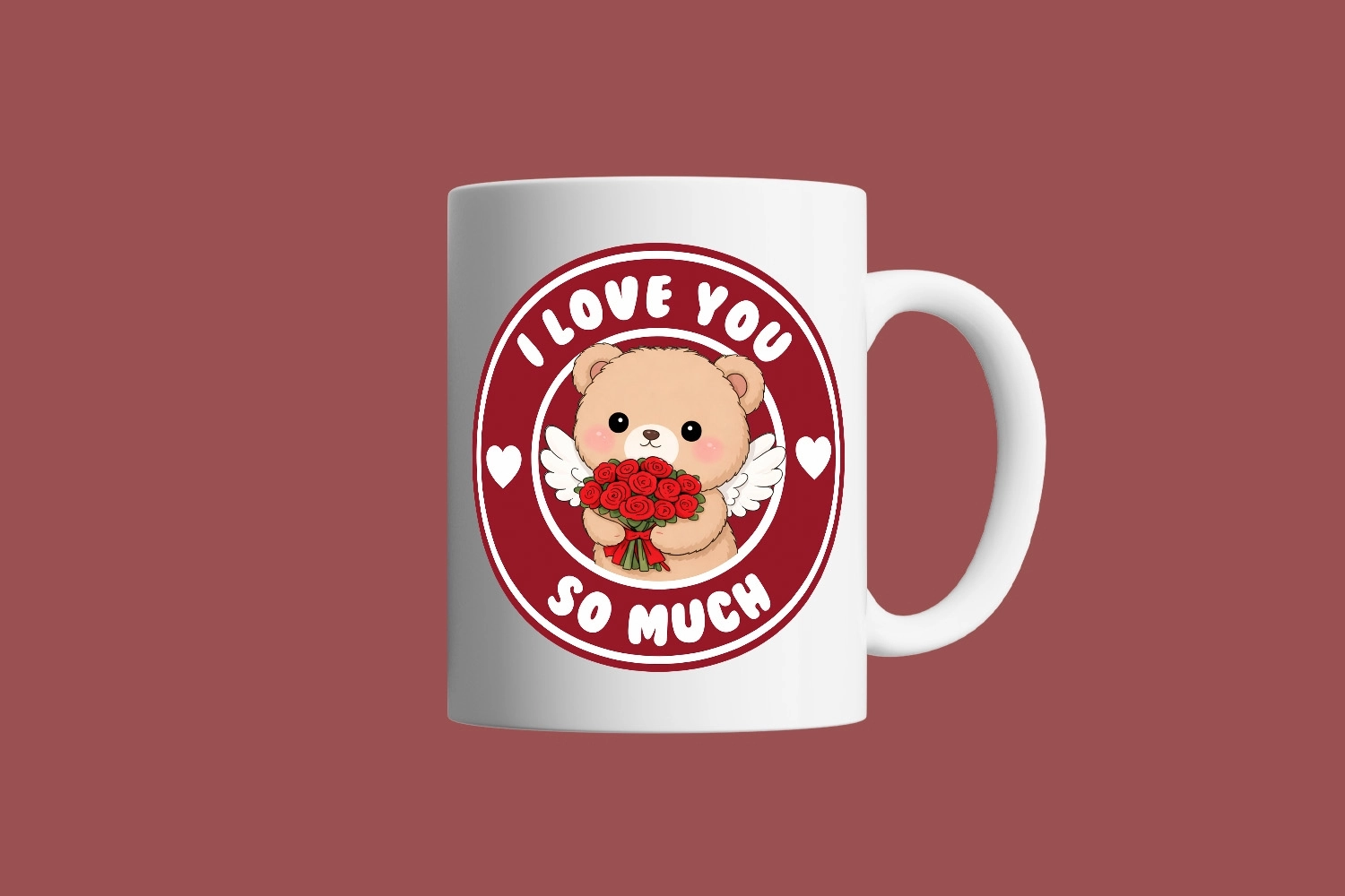I Love You So Much – Ayıcık  Sevgililer Günü Özel Tasarım Kupa
