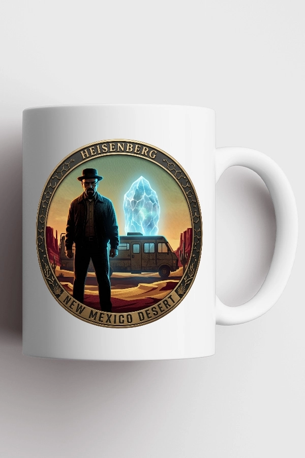 Breaking Bad Heisenberg & RV New Mexico Desert Fan Art Kupa 