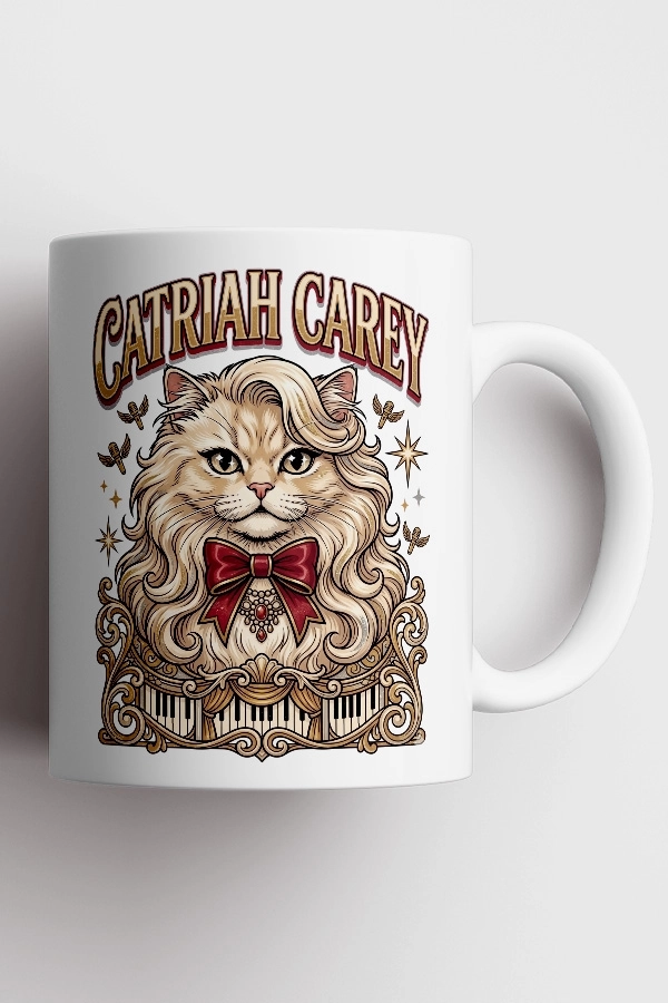Mariah Carey - Catriah Carey Kedi Pop Tasarım Kupa - Versiyon 2