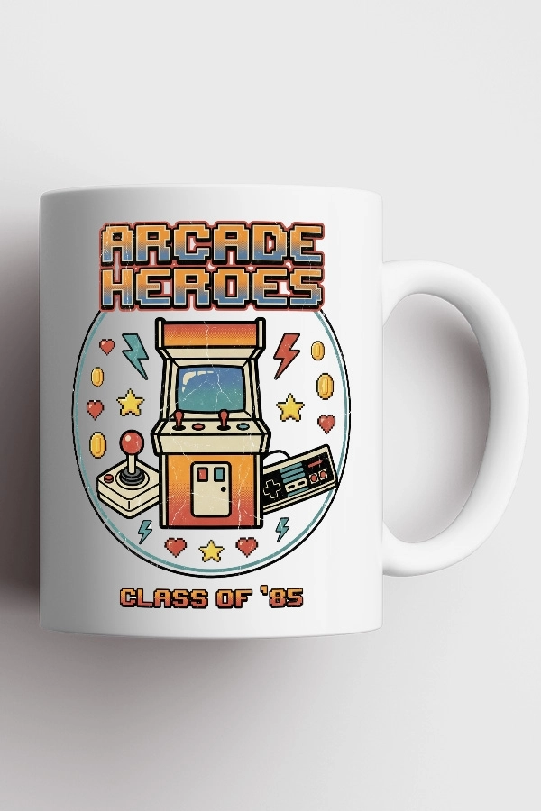 Arcade Heroes Class of 85 Piksel Art Tasarım Kupa