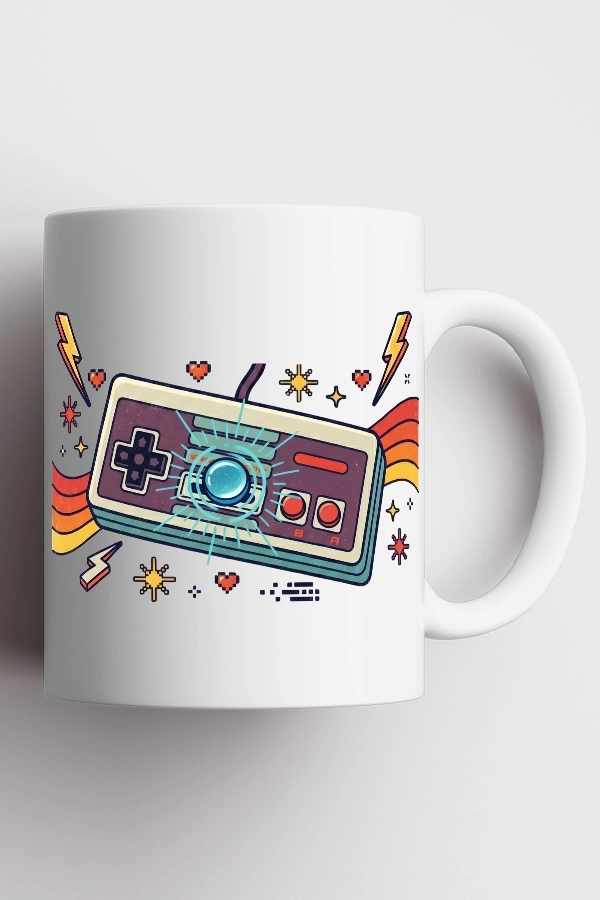 Retro Konsol Piksel Art Tasarım Kupa
