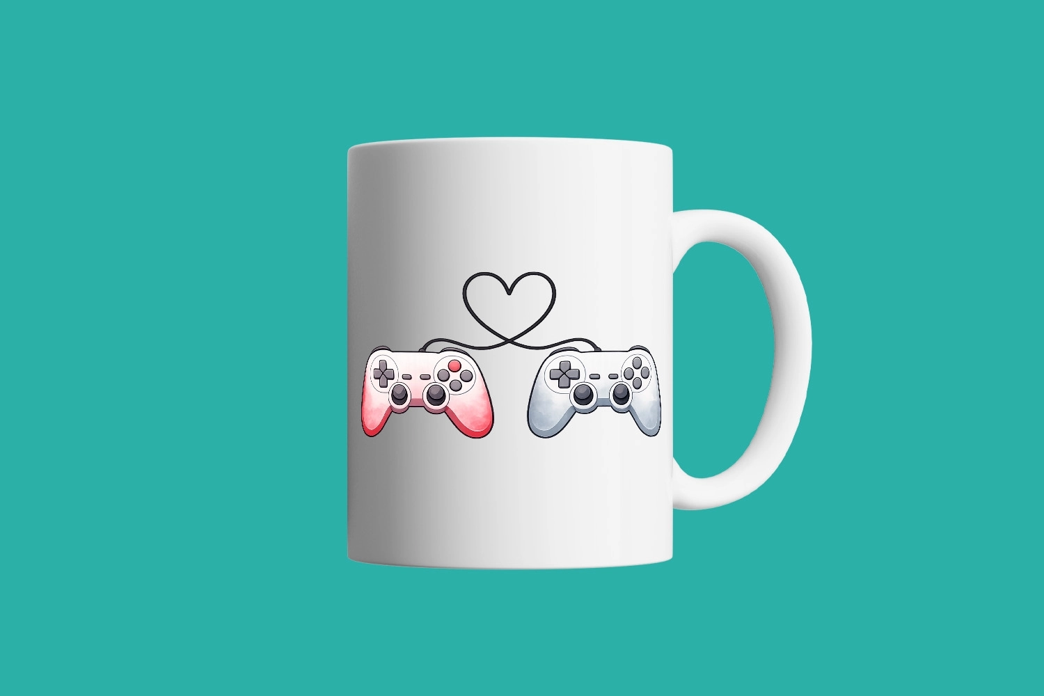 Kırmızı & Gri Gamer Kupa – Sevgililer Günü Özel Tasarım Kupa