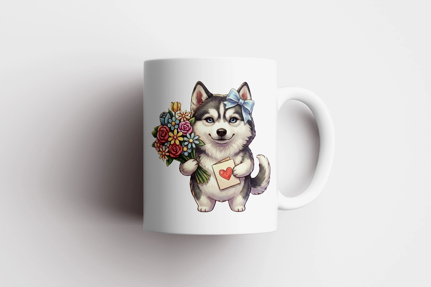 Husky - Kalpli Kartlı Kupa Tasarımı – Sevgililer Günü Özel (Dişi)
