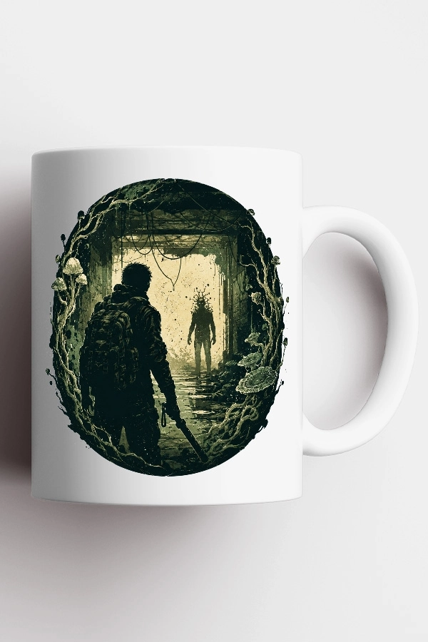 Pala ve Clicker Silüeti The Last of Us Fan Art Kupa