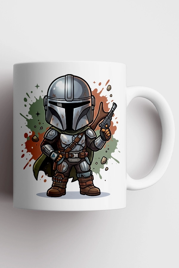 Chibi Tarzı Mandalorian Fan Art Kupa 
