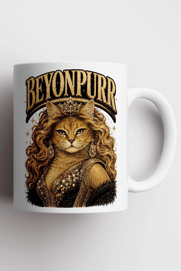 Beyoncé - Beyonpurr Kedi Pop Tasarım Kupa - Versiyon 1