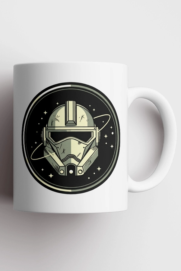 Star Wars Esintili Trooper Kask Tasarımlı Seramik Kupa Bardak - Gamer Ofis Hediyesi