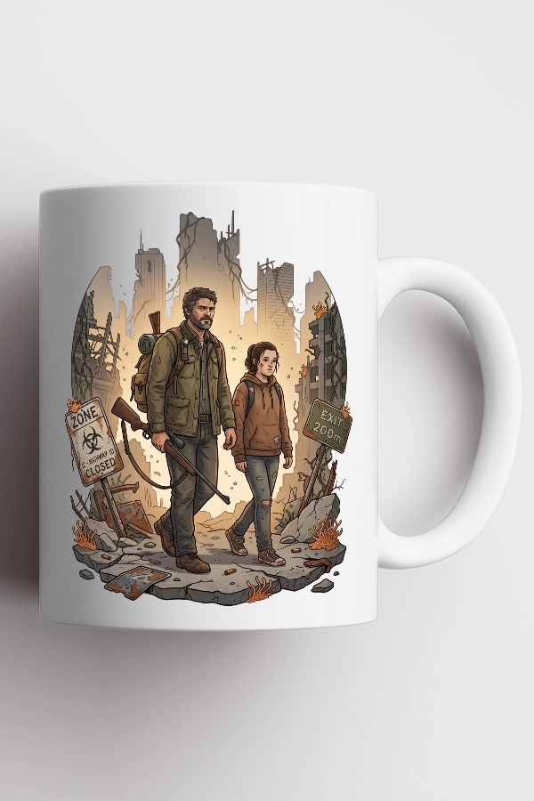 Karantina Bölgesi Joel ve Ellie The Last of Us Fan Art Kupa