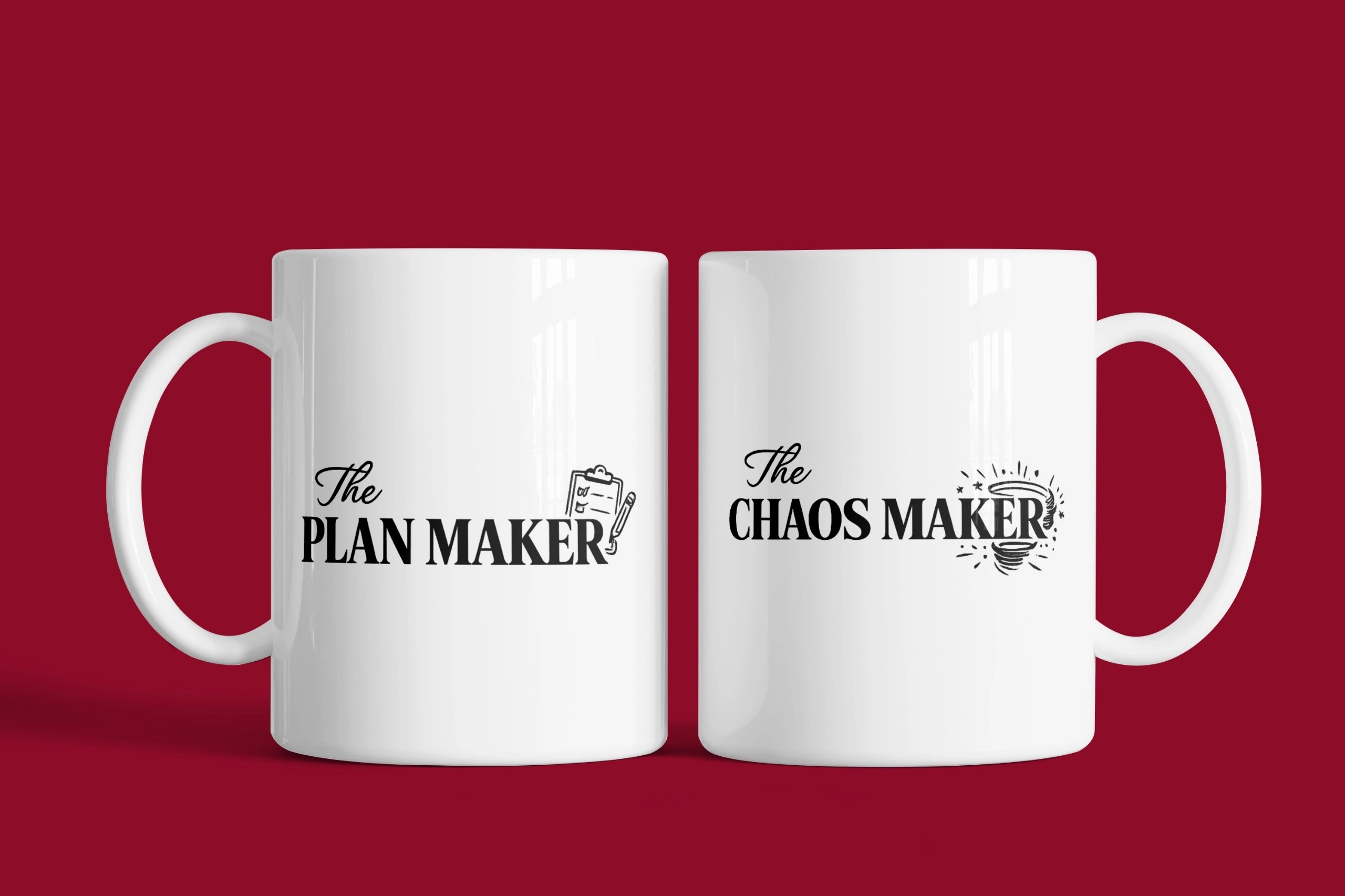 The Plan Maker & The Chaos Maker – 2’li Kupa Seti | Sevgililer Günü Özel Tasarım