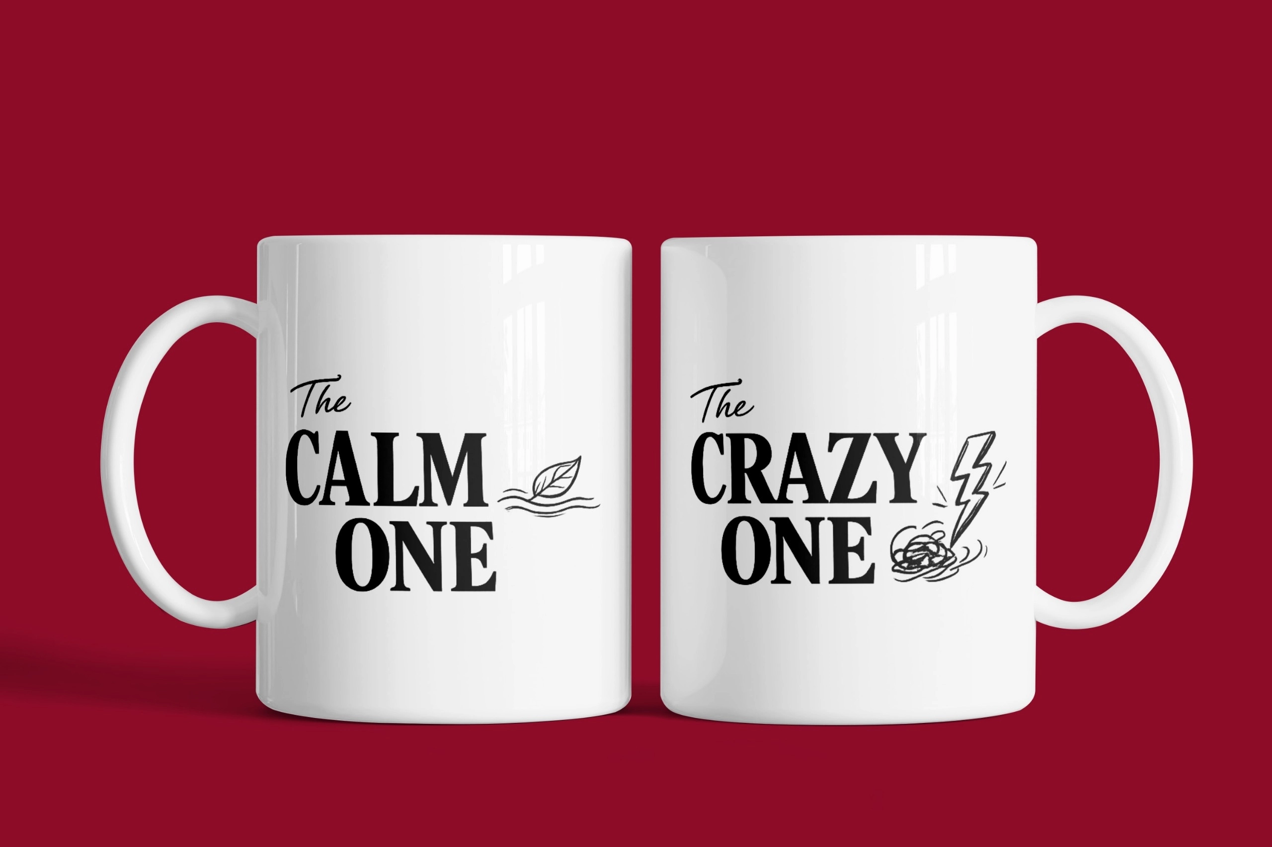 The Calm One & The Crazy One – 2’li Kupa Seti | Sevgililer Günü Özel Tasarım