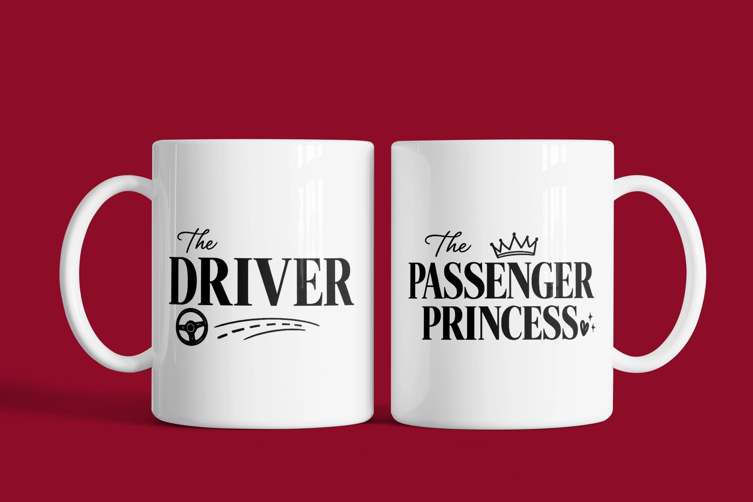 Driver & Passenger Princess – 2’li Kupa Seti | Sevgililer Günü Özel Tasarım Kupa