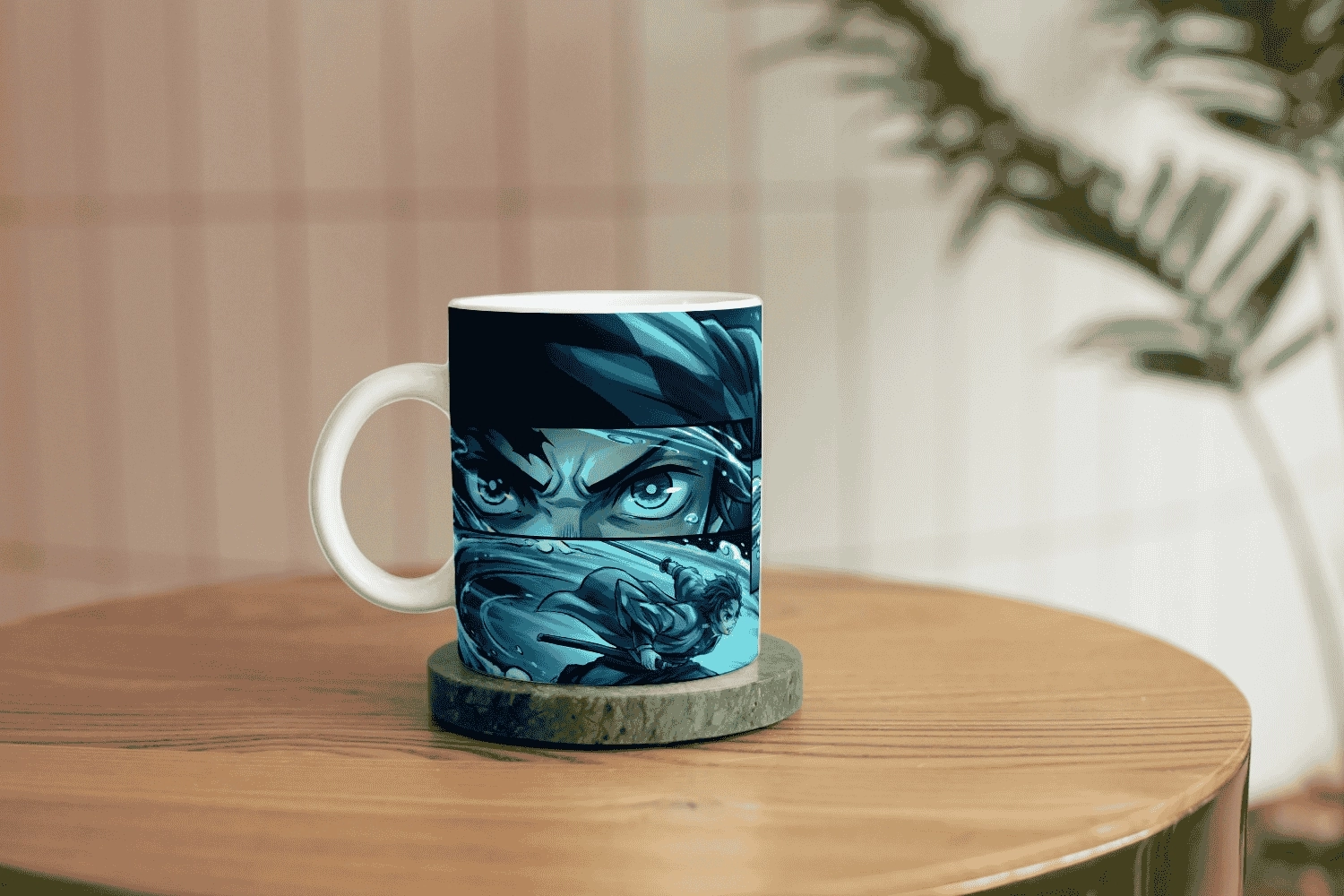 Demon Slayer Tanjiro Aksiyon Sahnesi Baskılı Kupa